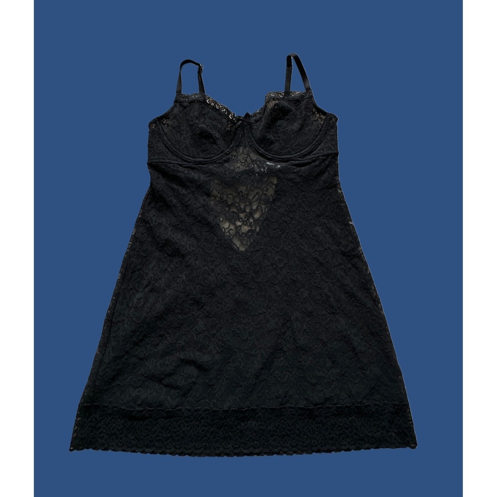 Victoria's secret  slip dress Size 36 C - black lace ‎ detail